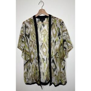 Kimono Top Womens Large Forest Fairy Grunge Whimsigoth Gypsy Sheer Resortwear‎ L